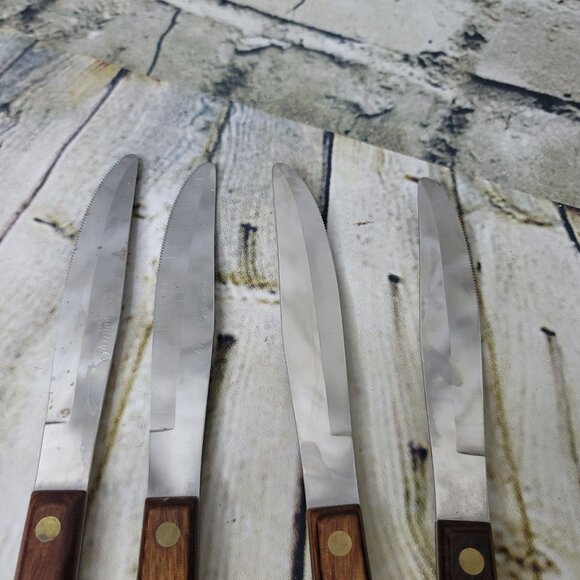 4 Washington Forge Town Country BROWN MAPLE Stainless Dinner Knife Knives - Picture 2 of 4
